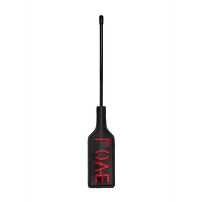 Gerte Ouch mit Aufdruck „Love“ aus PU-Leder Schwarz 31,5 x 5 cm
