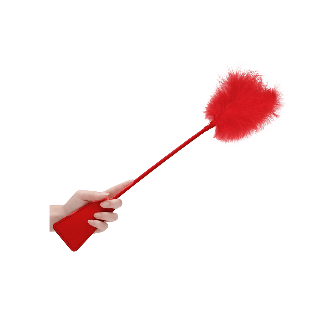 Gerte Ouch mit Federpuschel Rot 47 x 6,5 cm – Ansicht 3