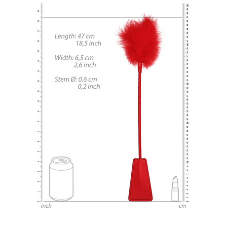 Gerte Ouch mit Federpuschel Rot 47 x 6,5 cm – Ansicht 2