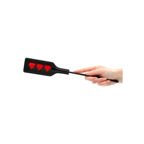 Gerte Ouch mit Herzausschnitten aus PU-Leder Schwarz 31,5 x 5 cm – Ansicht 4