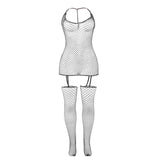 Glänzender Netz-Bodystocking Einheitsgröße – Ansicht 5