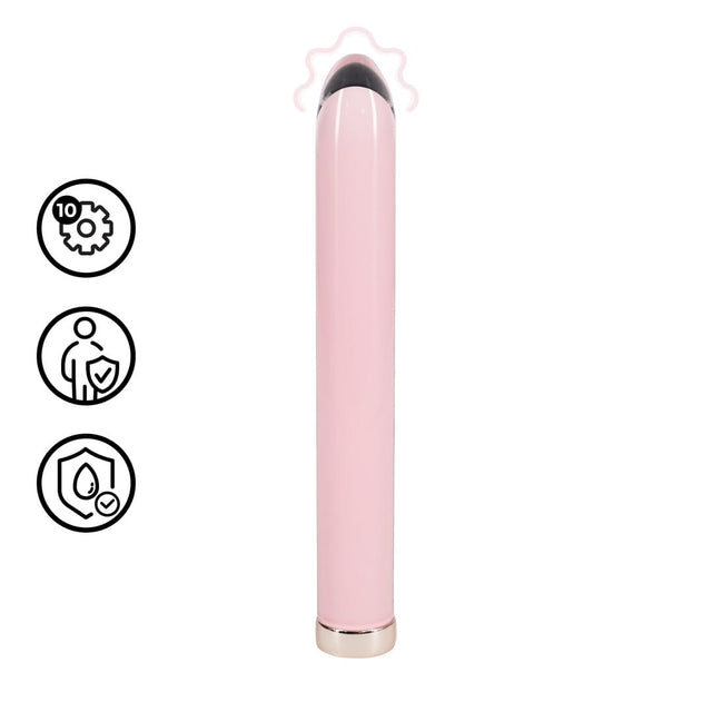 Glas-Vibrator gerade Pink 18 x 2,5 cm