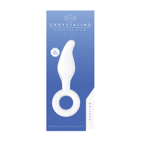 Glasdildo Gripper mit Ring Weiß 11,7 x Ø 3,7 cm – Ansicht 3