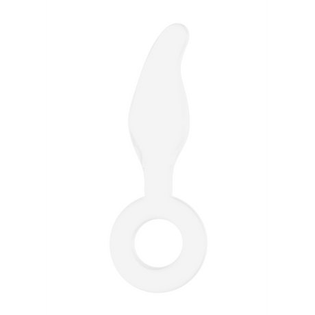 Glasdildo Gripper mit Ring Weiß 11,7 x Ø 3,7 cm