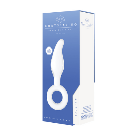Glasdildo Gripper mit Ring Weiß 11,7 x Ø 3,7 cm – Ansicht 2