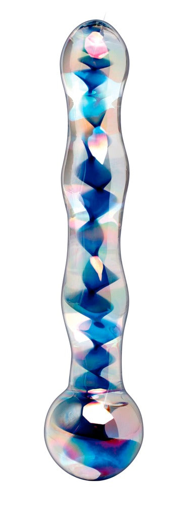 Glasdildo Icicles No. 8 Klar/Blau 17,5 x 3,5 cm