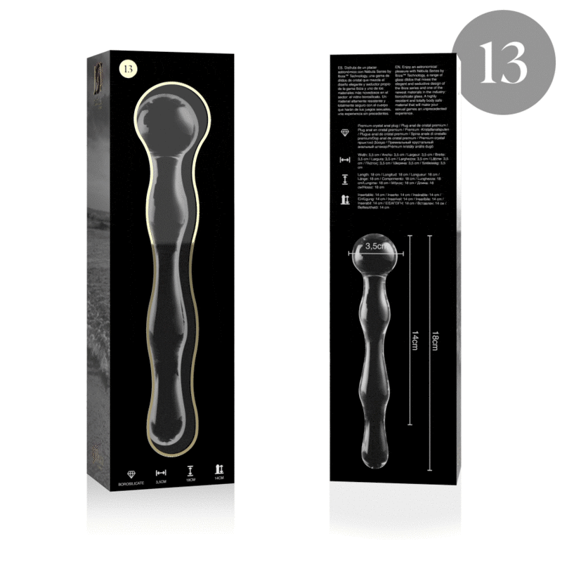 Glasdildo Modell 13 Borosilikatglas Klar -x Transparent 18 cm