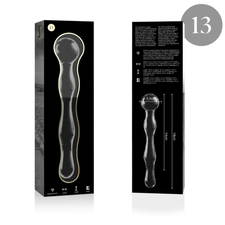 Glasdildo Modell 13 Borosilikatglas Klar -x Transparent 18 cm