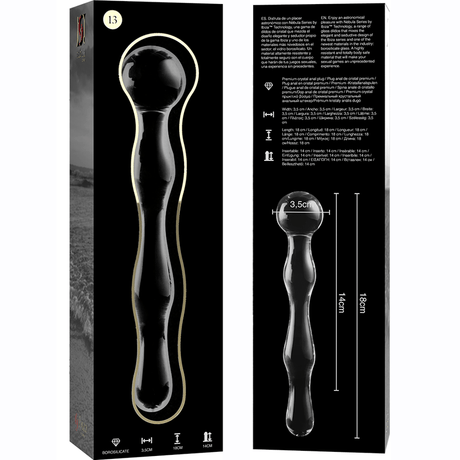 Glasdildo Modell 13 Borosilikatglas Klar -x Transparent 18 cm