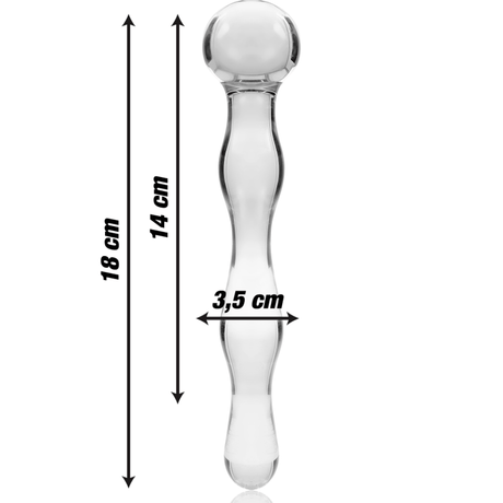 Glasdildo Modell 13 Borosilikatglas Klar -x Transparent 18 cm