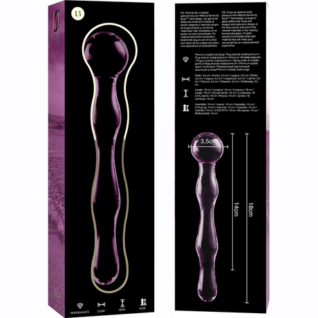 Glasdildo Modell 13 Borosilikatglas Rosa -x 18 cm