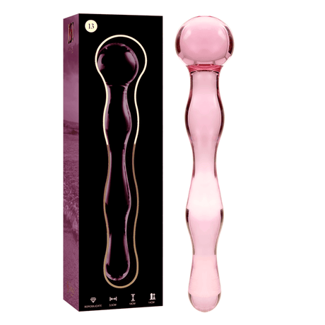 Glasdildo Modell 13 Borosilikatglas Rosa -x 18 cm