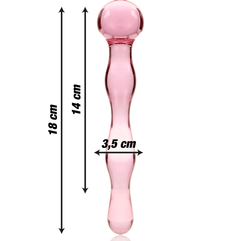 Glasdildo Modell 13 Borosilikatglas Rosa -x 18 cm