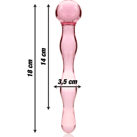 Glasdildo Modell 13 Borosilikatglas Rosa -x 18 cm