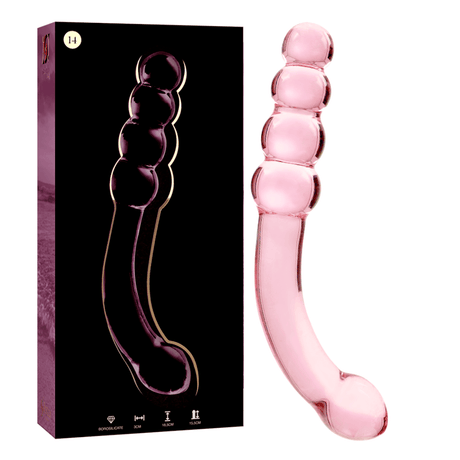 Glasdildo Modell 14 Borosilikatglas Rosa -x 18,5 cm
