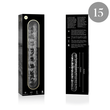 Glasdildo Modell 15 Borosilikatglas Klar -x Transparent 18,5 cm