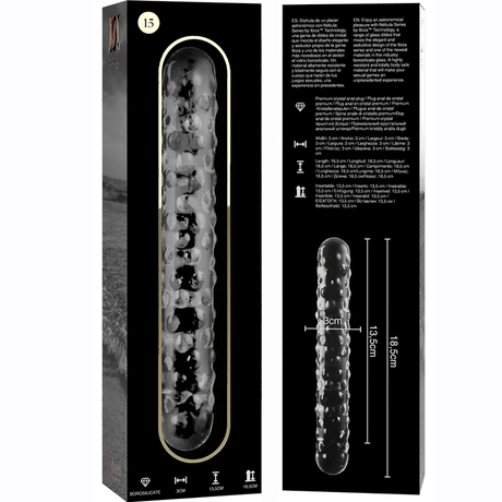 Glasdildo Modell 15 Borosilikatglas Klar -x Transparent 18,5 cm
