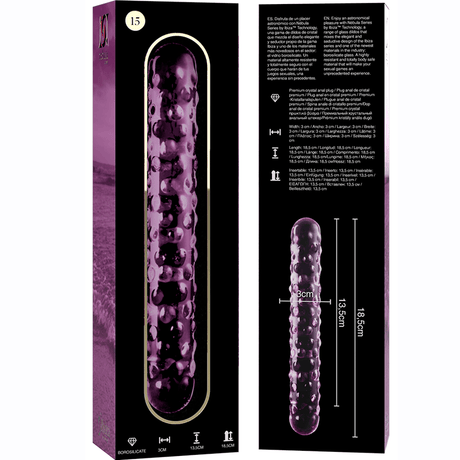 Glasdildo Modell 15 Borosilikatglas Rosa -x 18,5 cm