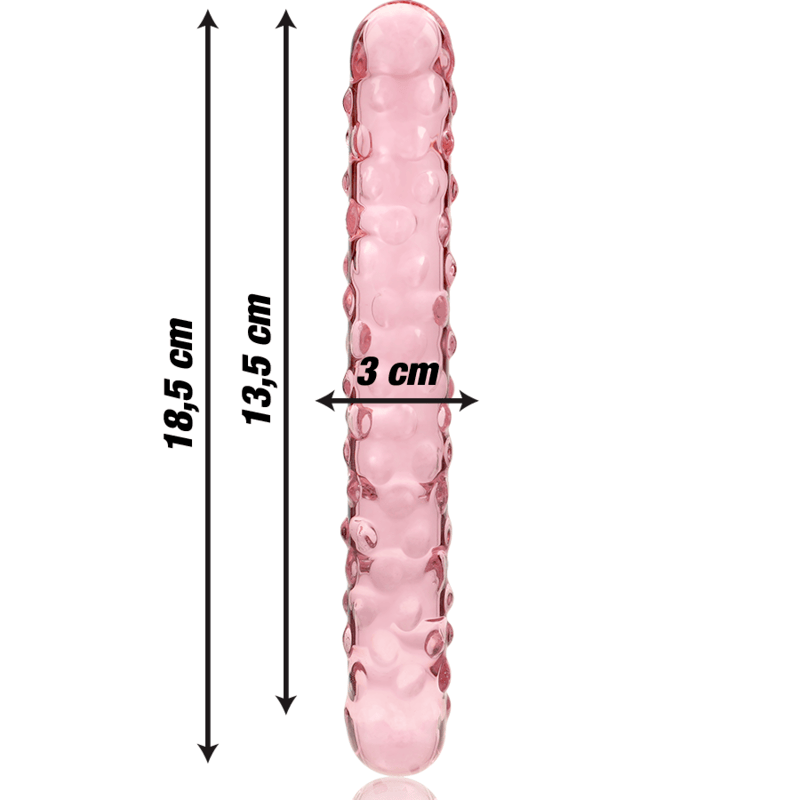 Glasdildo Modell 15 Borosilikatglas Rosa -x 18,5 cm