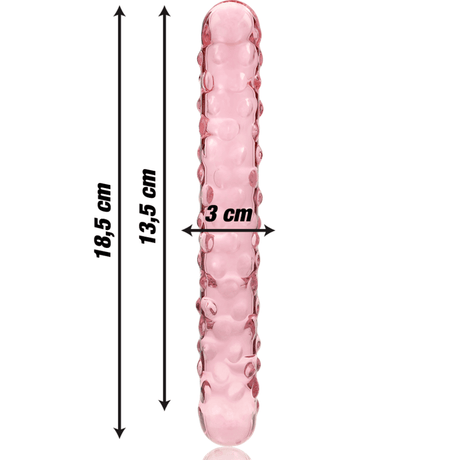 Glasdildo Modell 15 Borosilikatglas Rosa -x 18,5 cm