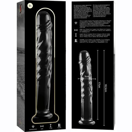 Glasdildo Modell 16 Borosilikatglas Klar -x Transparent 18,5 cm