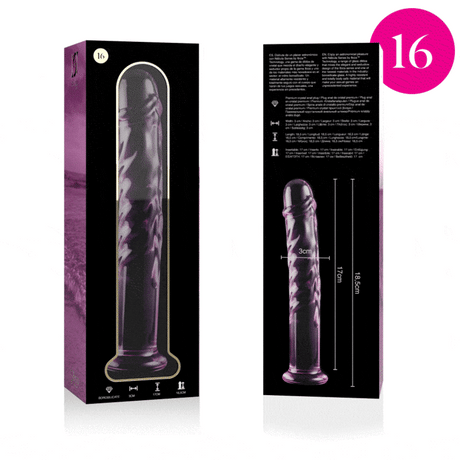 Glasdildo Modell 16 Borosilikatglas Rosa -x 18,5 cm