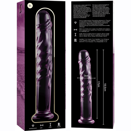 Glasdildo Modell 16 Borosilikatglas Rosa -x 18,5 cm