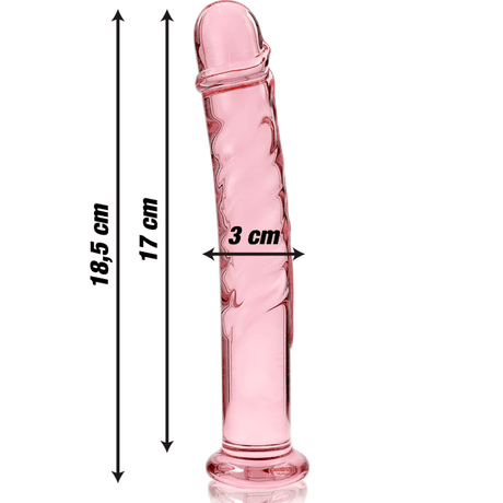 Glasdildo Modell 16 Borosilikatglas Rosa -x 18,5 cm