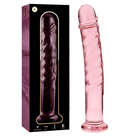 Glasdildo Modell 16 Borosilikatglas Rosa -x 18,5 cm