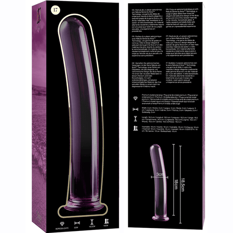 Glasdildo Modell 17 Borosilikatglas Rosa -x 18,5 cm