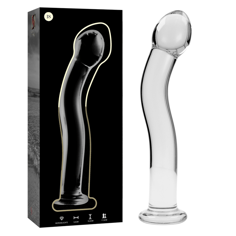 Glasdildo Modell 18 Borosilikatglas Klar -x Transparent 18,5 cm