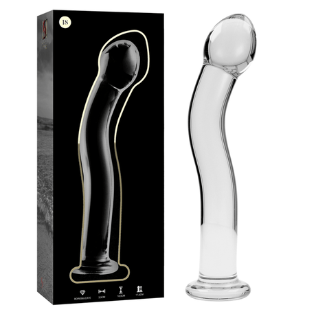 Glasdildo Modell 18 Borosilikatglas Klar -x Transparent 18,5 cm