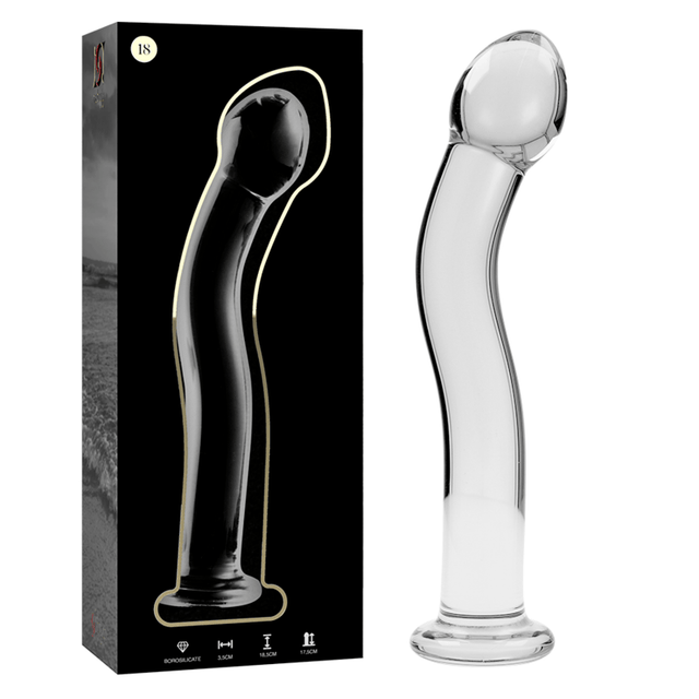 Glasdildo Modell 18 Borosilikatglas Klar -x Transparent 18,5 cm