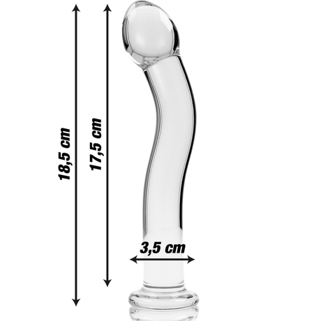 Glasdildo Modell 18 Borosilikatglas Klar -x Transparent 18,5 cm