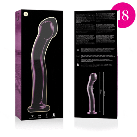 Glasdildo Modell 18 Borosilikatglas Rosa -x 18,5 cm