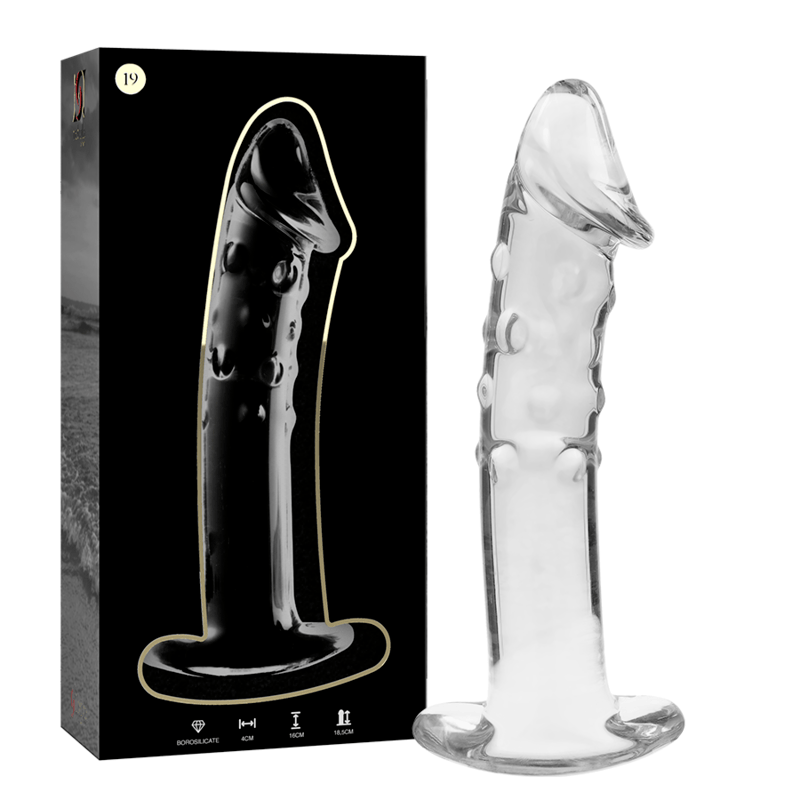 Glasdildo Modell 19 Borosilikatglas Klar -x Transparent 18,5 cm