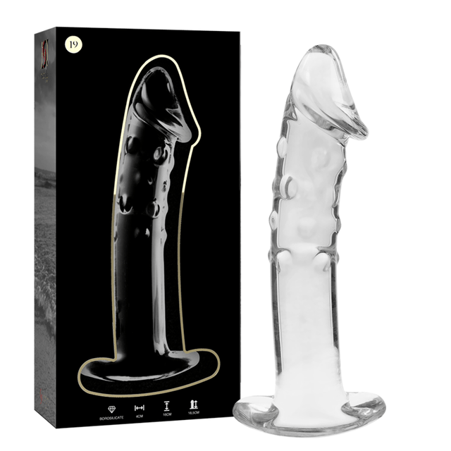 Glasdildo Modell 19 Borosilikatglas Klar -x Transparent 18,5 cm