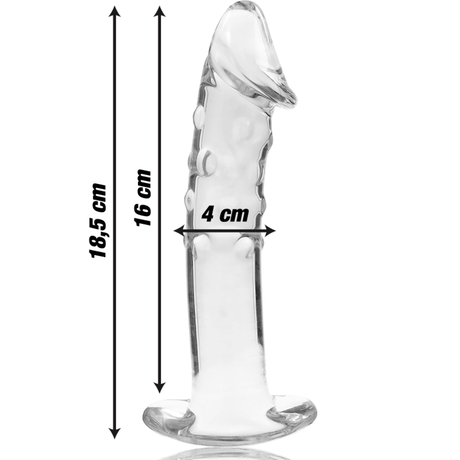 Glasdildo Modell 19 Borosilikatglas Klar -x Transparent 18,5 cm