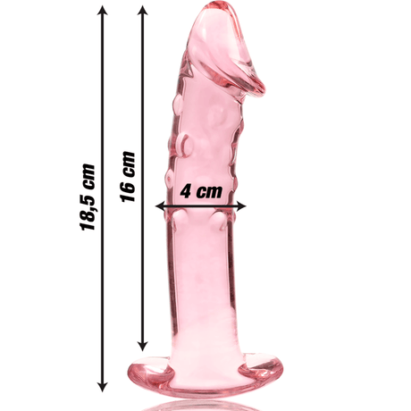 Glasdildo Modell 19 Borosilikatglas Rosa -x 18,5 cm