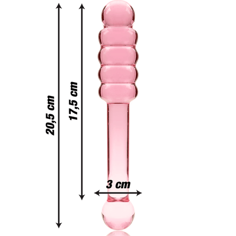 Glasdildo Modell 20 Borosilikatglas Rosa -x 20,5 cm
