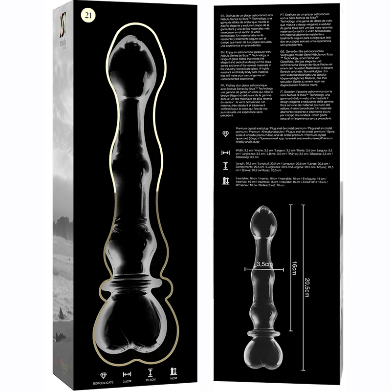 Glasdildo Modell 21 Transparent 20,5 cm – Ansicht 6