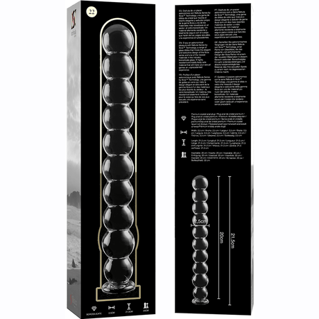 Glasdildo Modell 22 Transparent 21,5 cm
