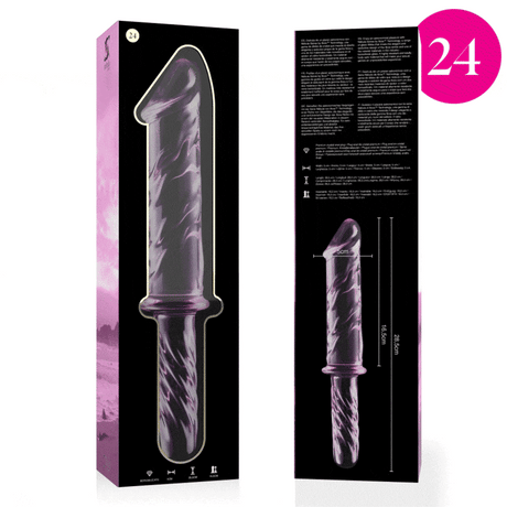 Glasdildo Modell 24 Borosilikatglas Rosa -x 28,5 cm