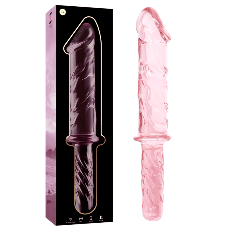 Glasdildo Modell 24 Borosilikatglas Rosa -x 28,5 cm