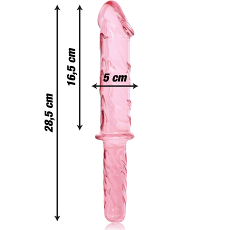 Glasdildo Modell 24 Borosilikatglas Rosa -x 28,5 cm
