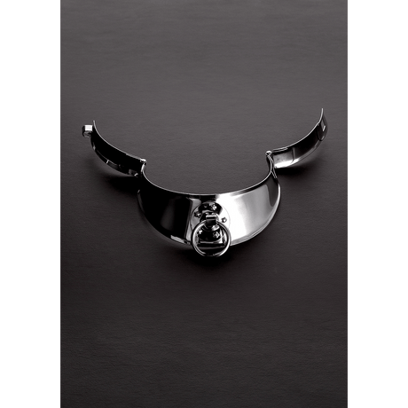 Halsband aus Edelstahl mit Wildlederfutter Silber 16 cm – Ansicht 2