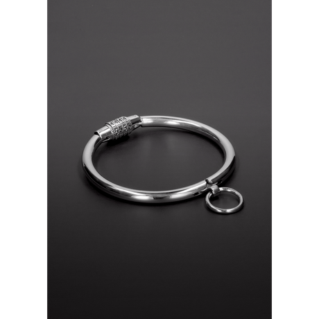 Halsband aus Edelstahl mit Zahlenschloss Silber 12,6 cm