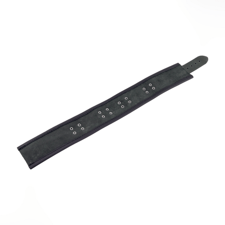 Halsband aus Leder gepolstert mit drei D-Ringen Schwarz – Ansicht 4
