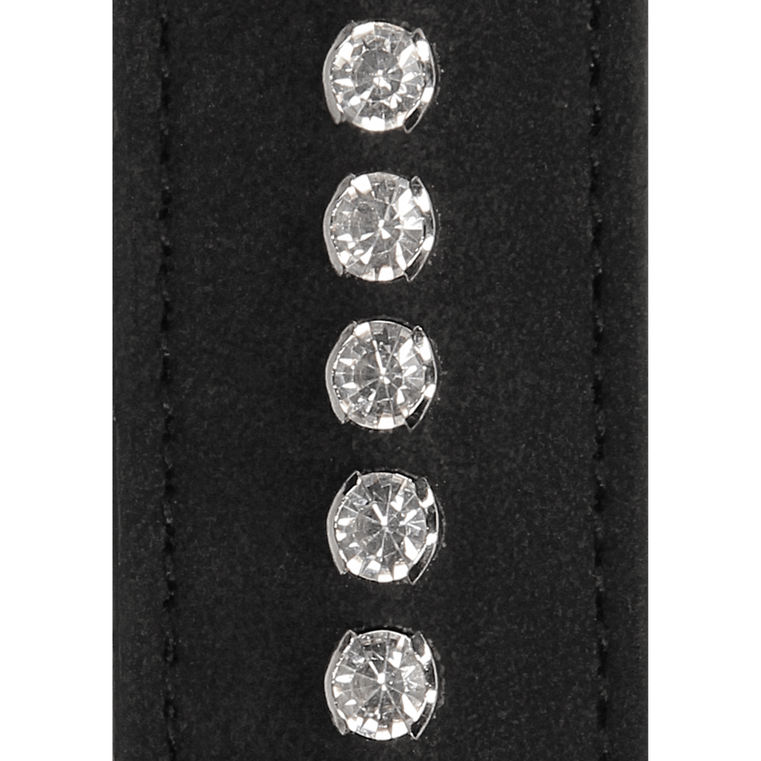 Halsband Ouch mit Strasssteinen und Leine Schwarz 102 cm – Ansicht 7