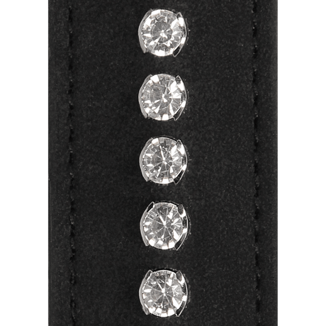Halsband diamantbesetzt mit Leine Schwarz 102 cm – Ansicht 7